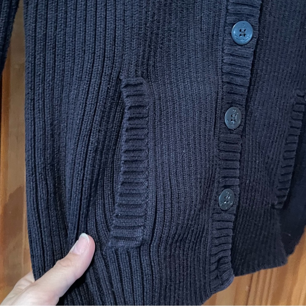Ralph Lauren Navy Ribbed Button-Up Sweater Jacket - Picture 5 of 12